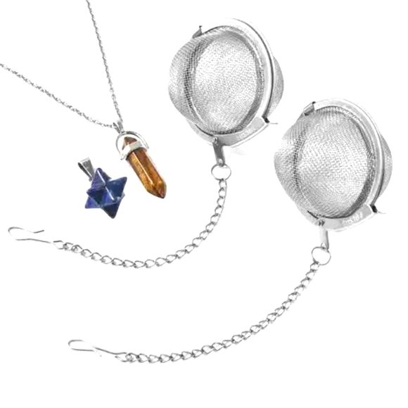 Set of 2 Star Lapis Lazuli and South African Tiger's Eye Pointer Pendant - Picture 4 of 4